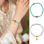 Amethyst Accent Turquoise & Aquamarine Bracelet Set - Lunaire Jewelry