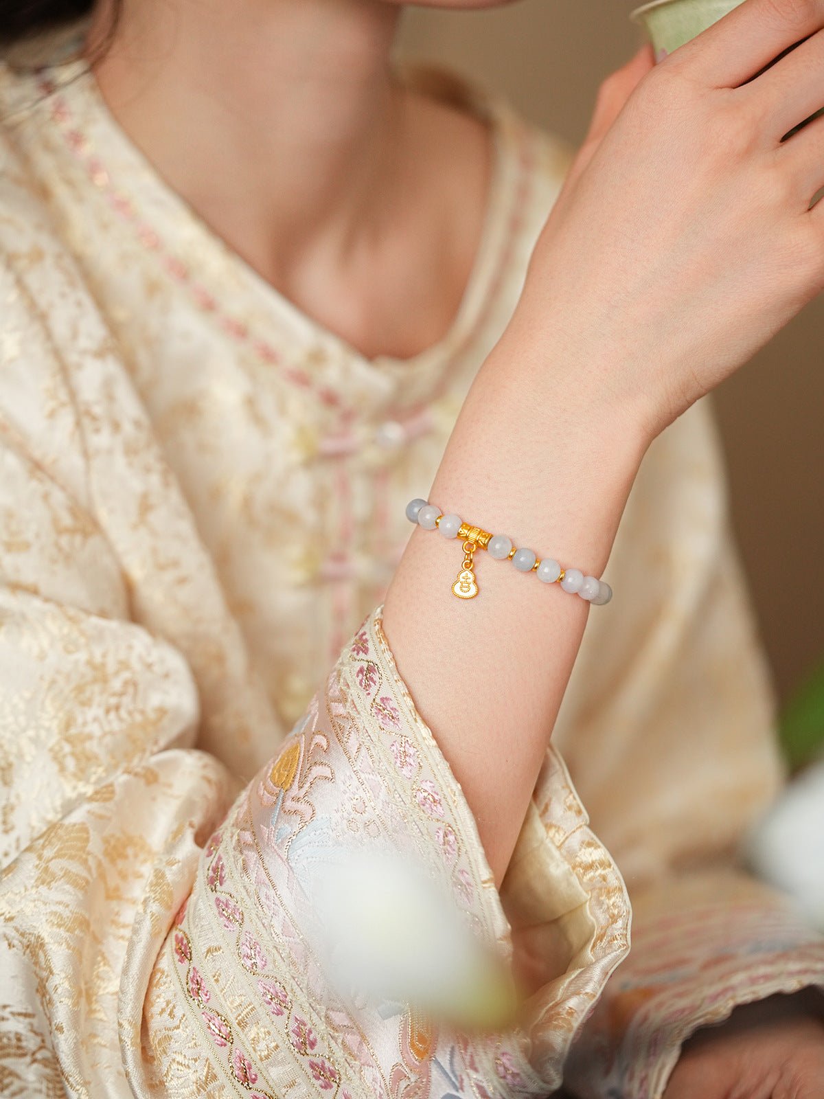 Amethyst Accent Turquoise & Aquamarine Bracelet Set - Lunaire Jewelry