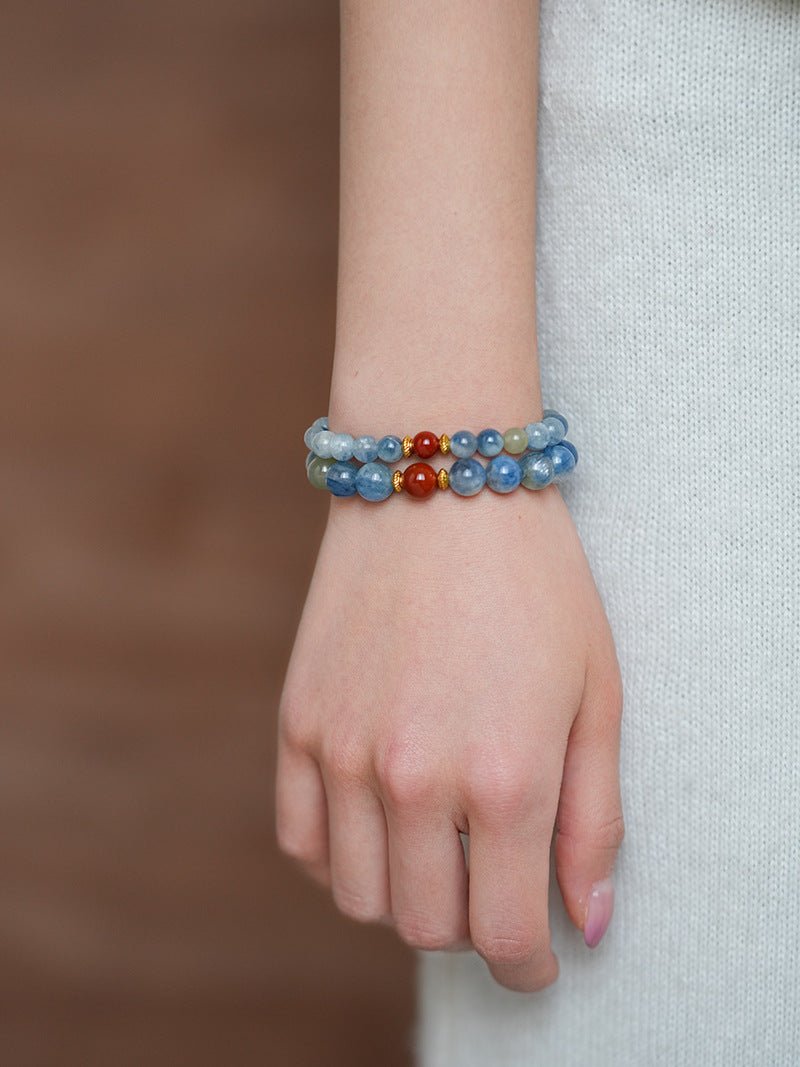 Calming Tides Azurite Bracelet Set (6mm & 8mm) - Lunaire Jewelry