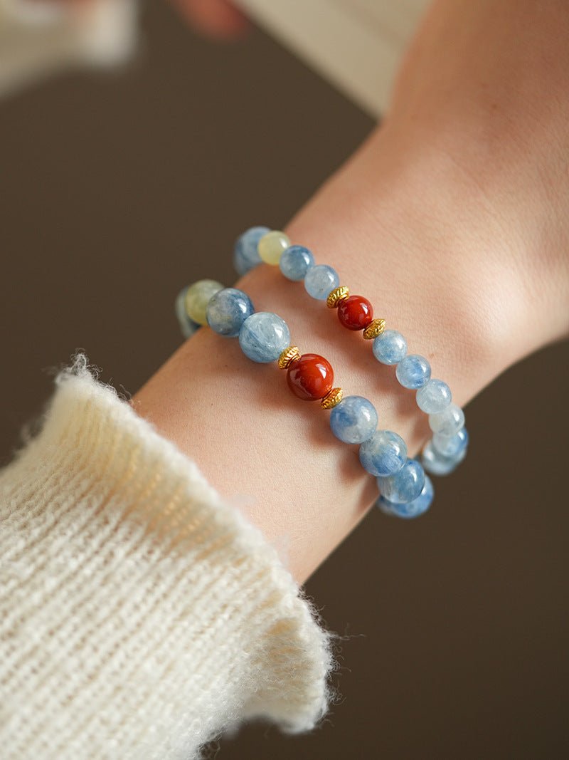 Calming Tides Azurite Bracelet Set (6mm & 8mm) - Lunaire Jewelry