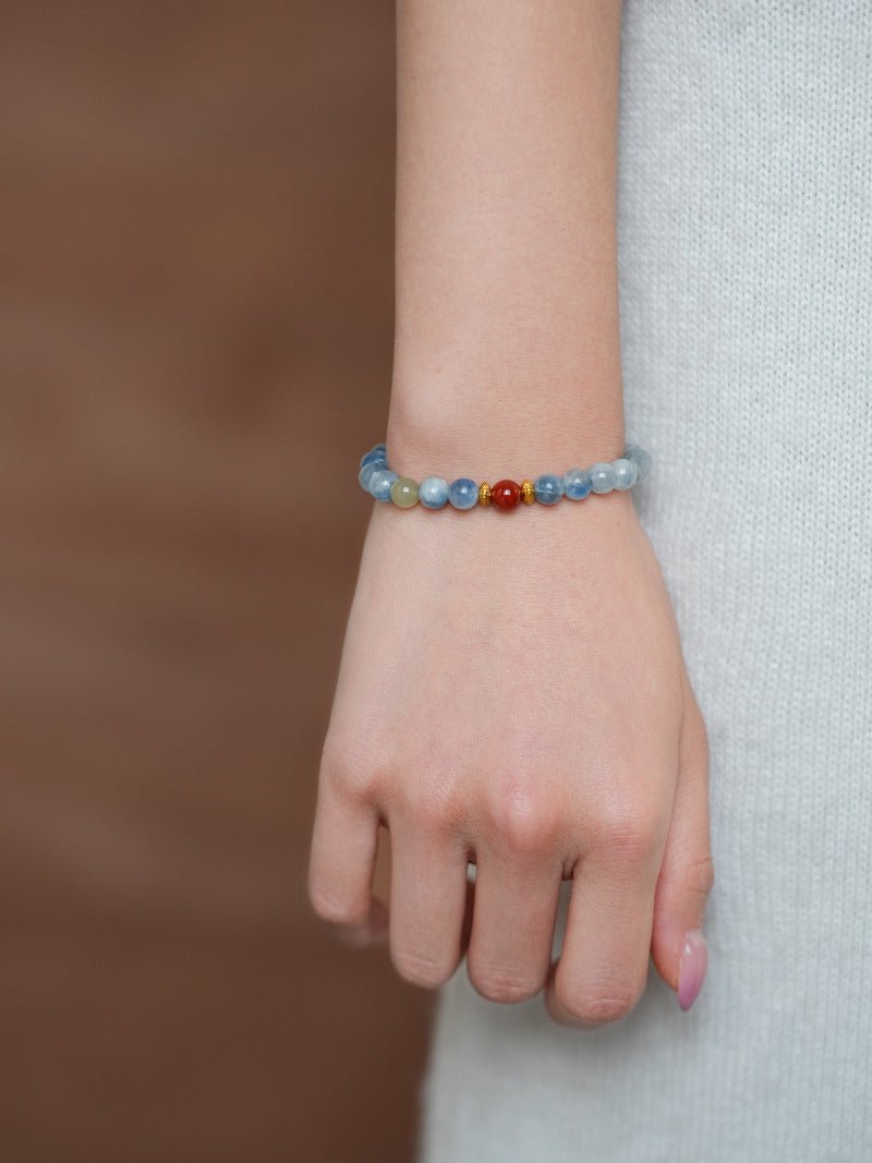 Calming Tides Azurite Bracelet Set (6mm & 8mm) - Lunaire Jewelry