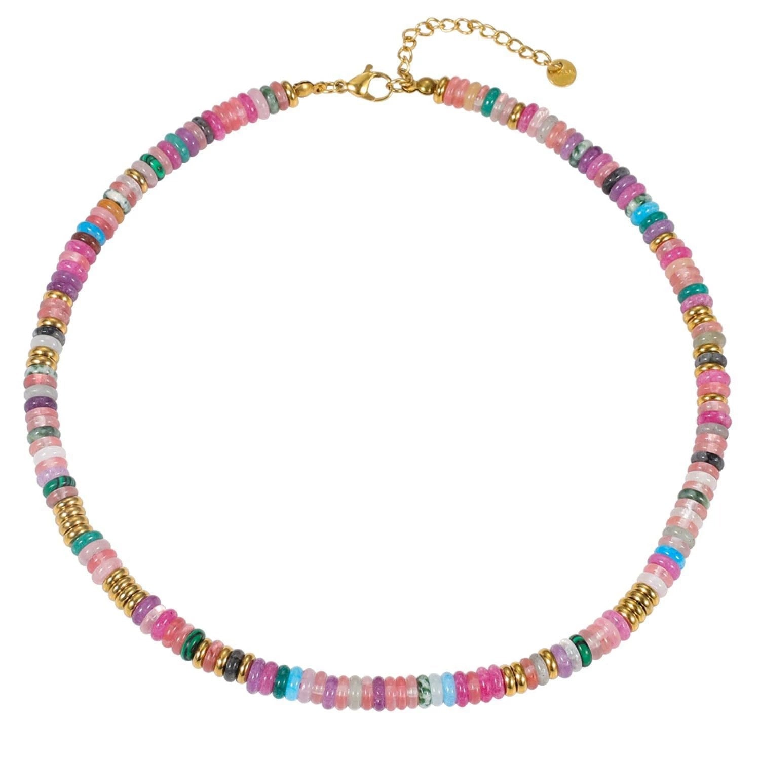 Colorful Natural Stone Dopamine Necklace - Lunaire Jewelry