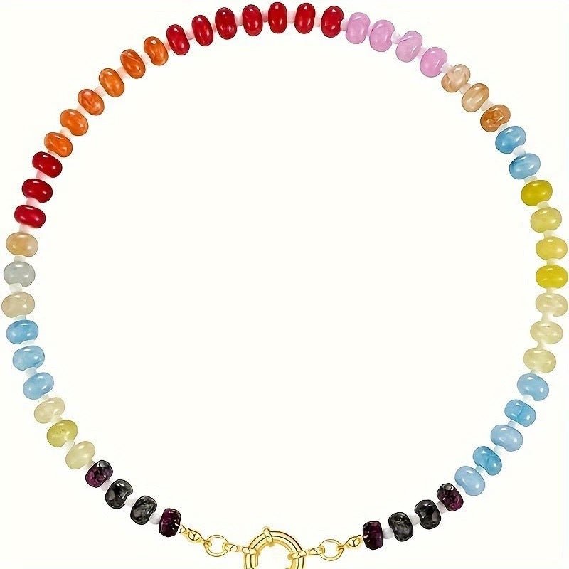Colorful Natural Stone Dopamine Necklace - Lunaire Jewelry