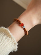 Crimson & Earthy Auspicious Bracelet Stack - Lunaire Jewelry