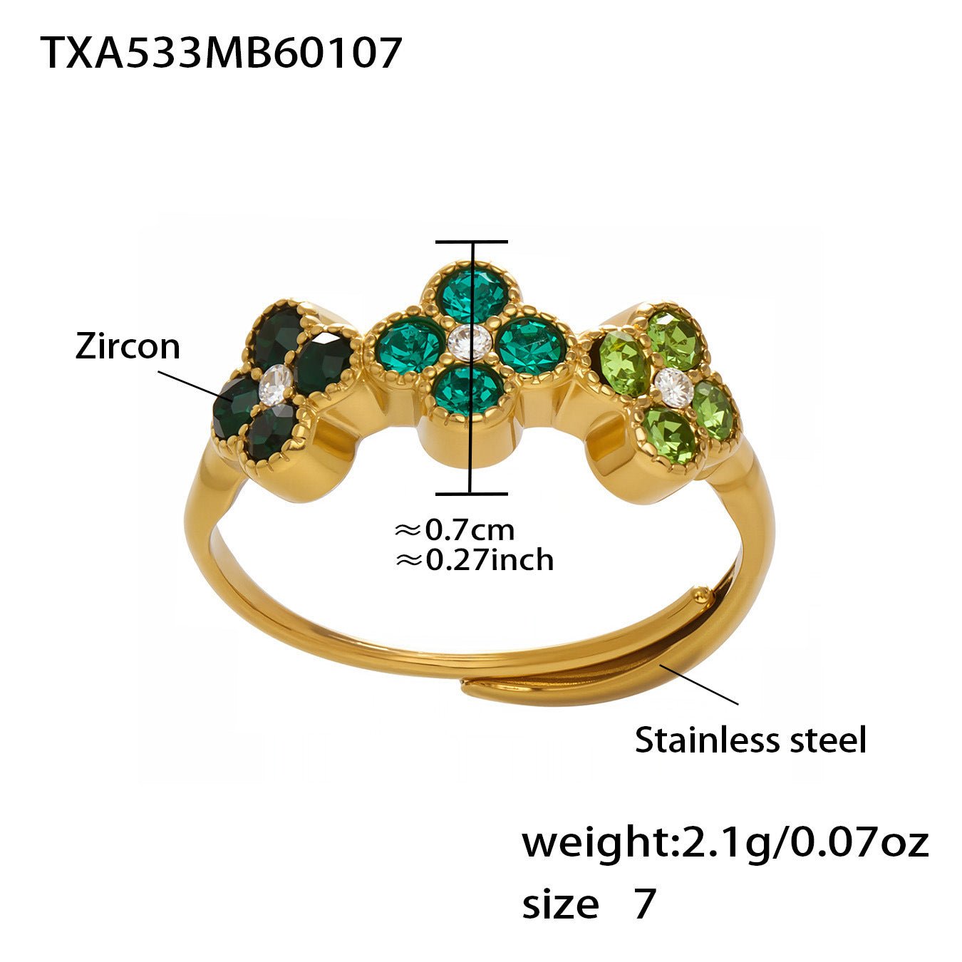 Dopamine Sparkling Four - Petal Flower Zirconia Bracelet, Earrings, Ring, Necklace - Lunaire Jewelry