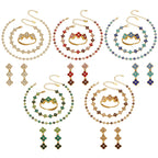 Dopamine Sparkling Four - Petal Flower Zirconia Bracelet, Earrings, Ring, Necklace - Lunaire Jewelry