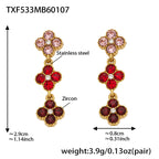 Dopamine Sparkling Four - Petal Flower Zirconia Bracelet, Earrings, Ring, Necklace - Lunaire Jewelry