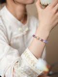 Dreamy Lavender & Strawberry Quartz Crystal Bracelet - Lunaire Jewelry