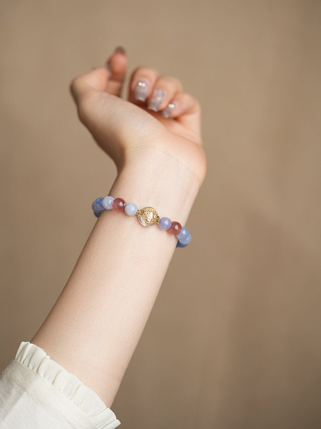 Dreamy Lavender & Strawberry Quartz Crystal Bracelet - Lunaire Jewelry