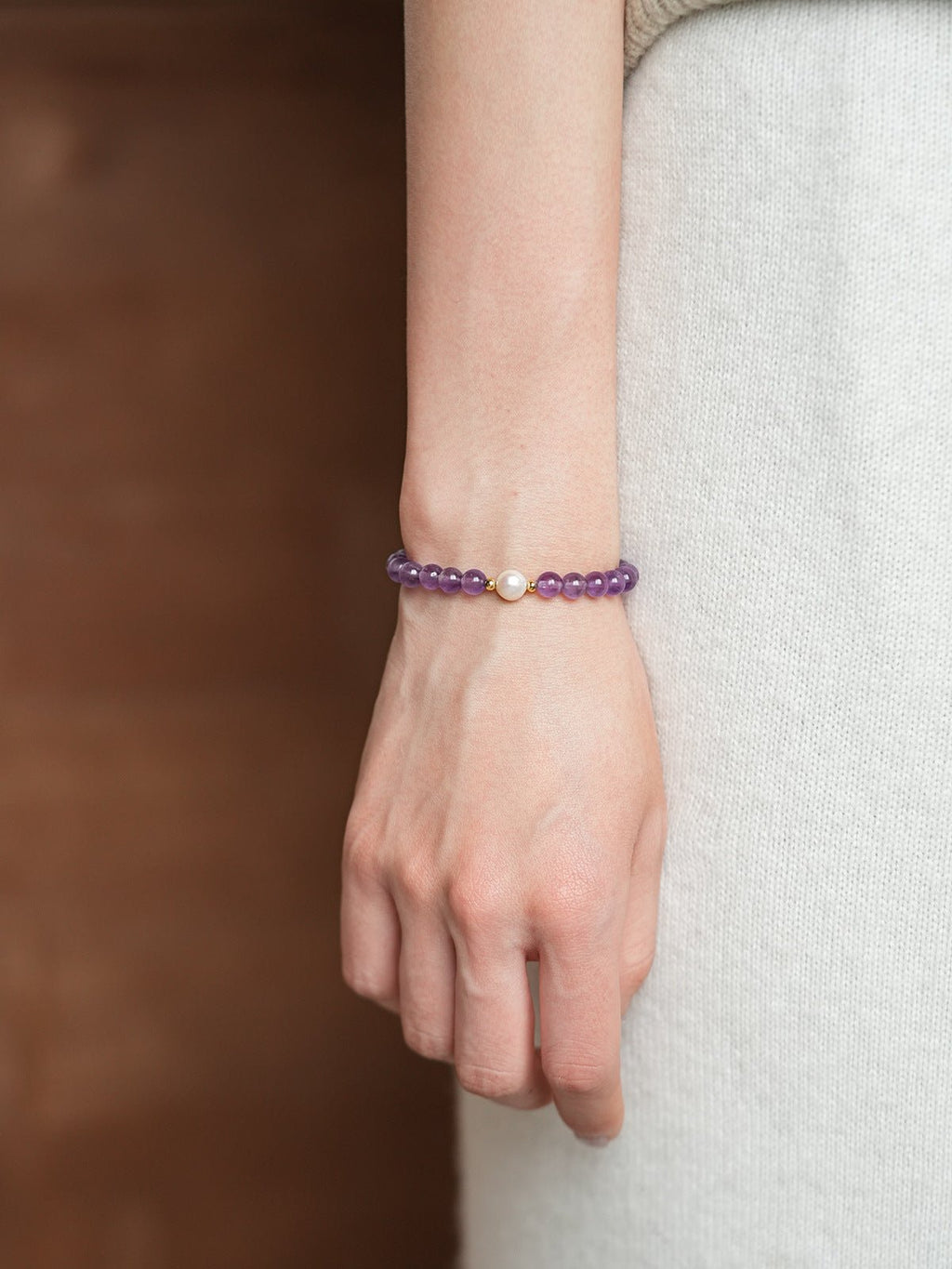 Ethereal Amethyst & Pearl Multi - Strand Bracelet Set - Lunaire Jewelry