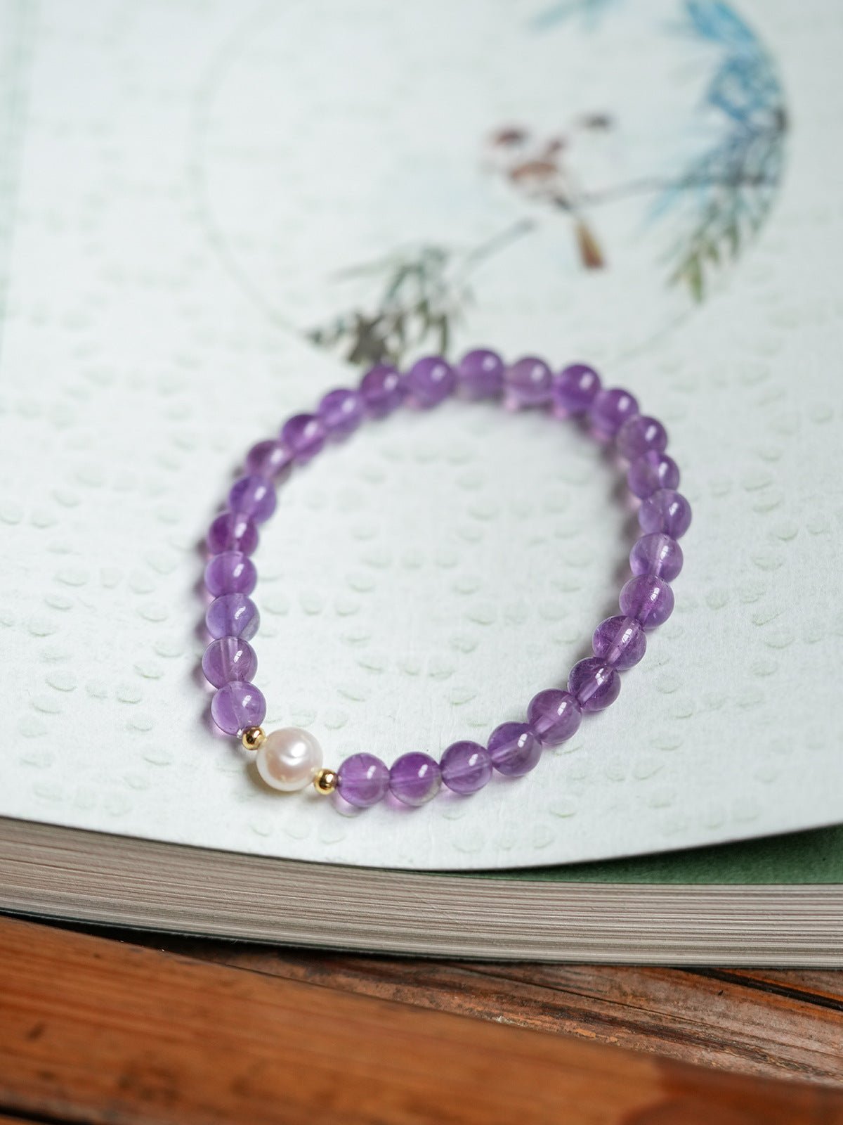 Ethereal Amethyst & Pearl Multi - Strand Bracelet Set - Lunaire Jewelry
