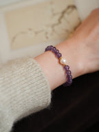 Ethereal Amethyst & Pearl Multi - Strand Bracelet Set - Lunaire Jewelry
