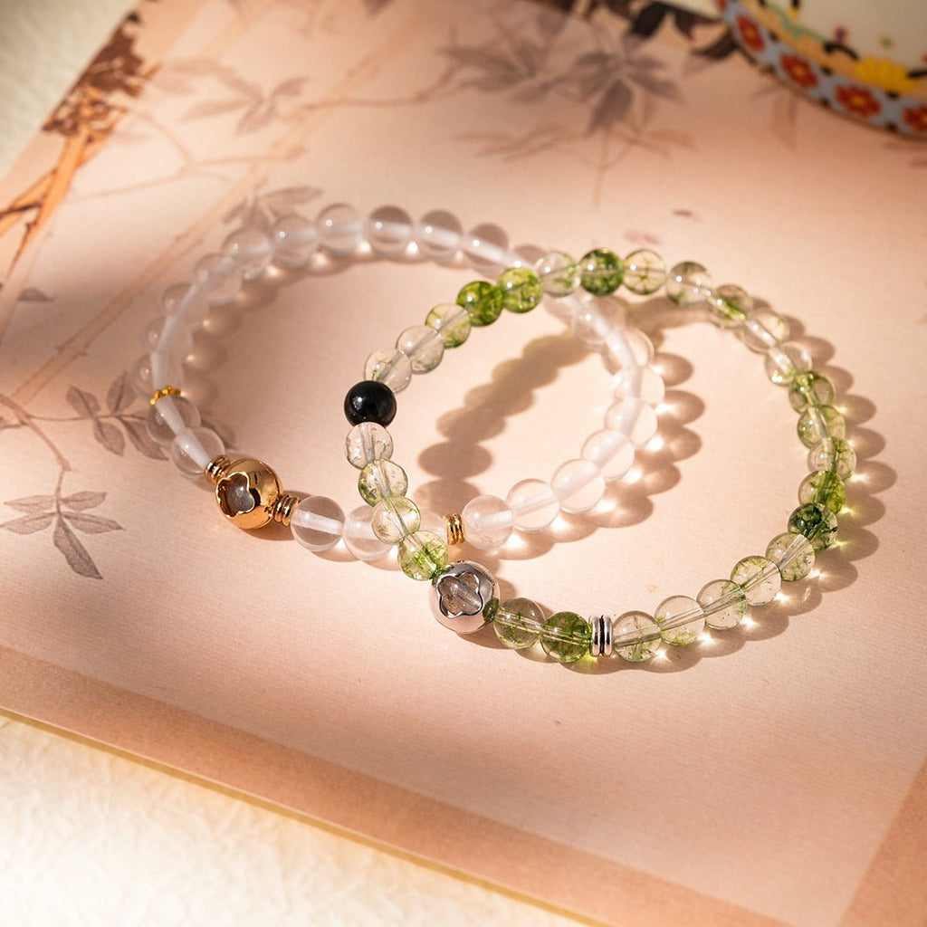 Four - Leaf Clover Crystal Bracelet Set - Lunaire Jewelry