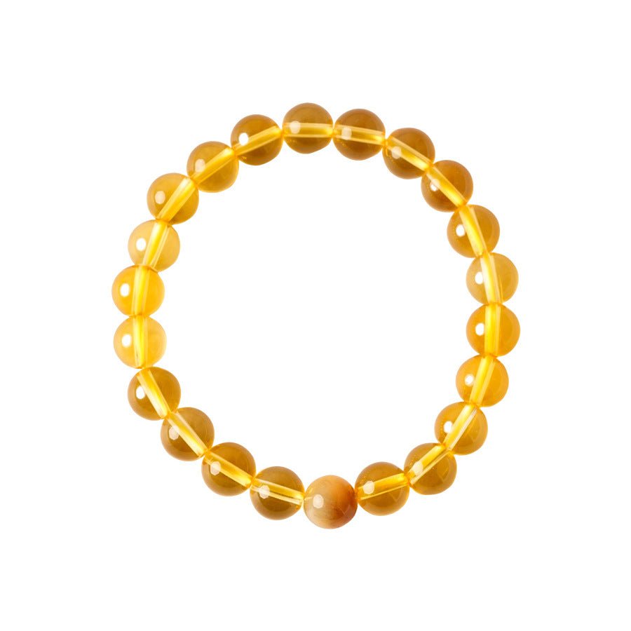 Golden Citrine & Strawberry Quartz Wealth Pixiu Bracelet Set - Lunaire Jewelry