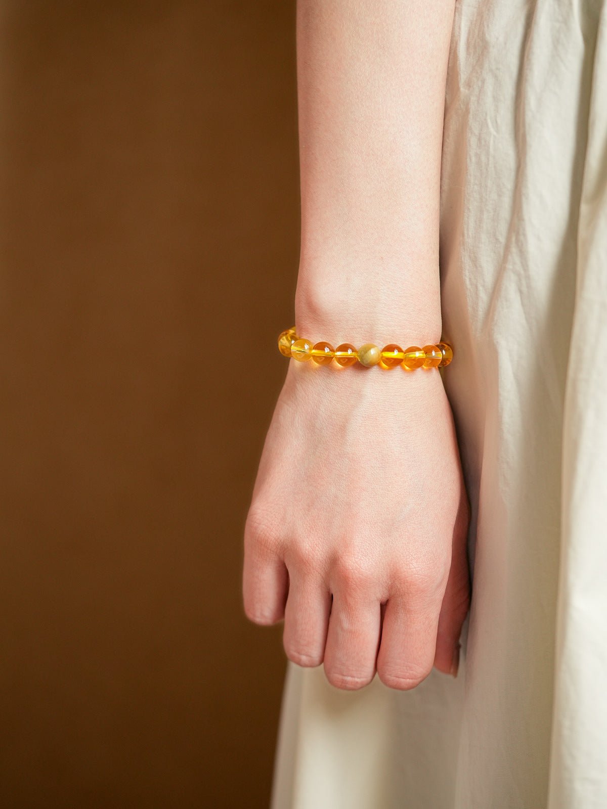 Golden Citrine & Strawberry Quartz Wealth Pixiu Bracelet Set - Lunaire Jewelry