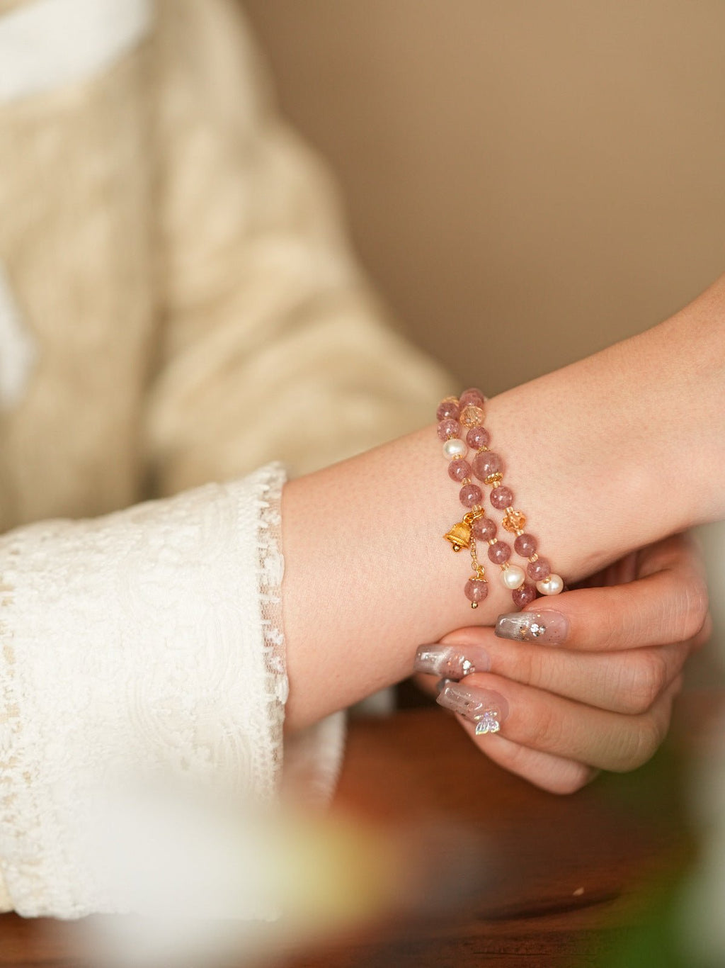 Golden Harvest Topaz & Strawberry Quartz Bracelet Set - Lunaire Jewelry