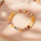 Golden Harvest Topaz & Strawberry Quartz Bracelet Set - Lunaire Jewelry