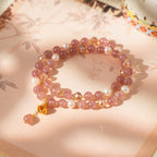 Golden Harvest Topaz & Strawberry Quartz Bracelet Set - Lunaire Jewelry