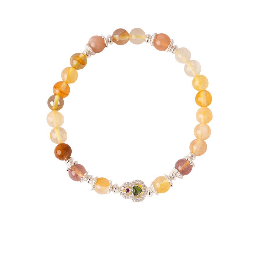 Golden Harvest Topaz & Strawberry Quartz Bracelet Set - Lunaire Jewelry