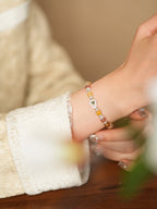 Golden Harvest Topaz & Strawberry Quartz Bracelet Set - Lunaire Jewelry