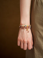 Golden Harvest Topaz & Strawberry Quartz Bracelet Set - Lunaire Jewelry