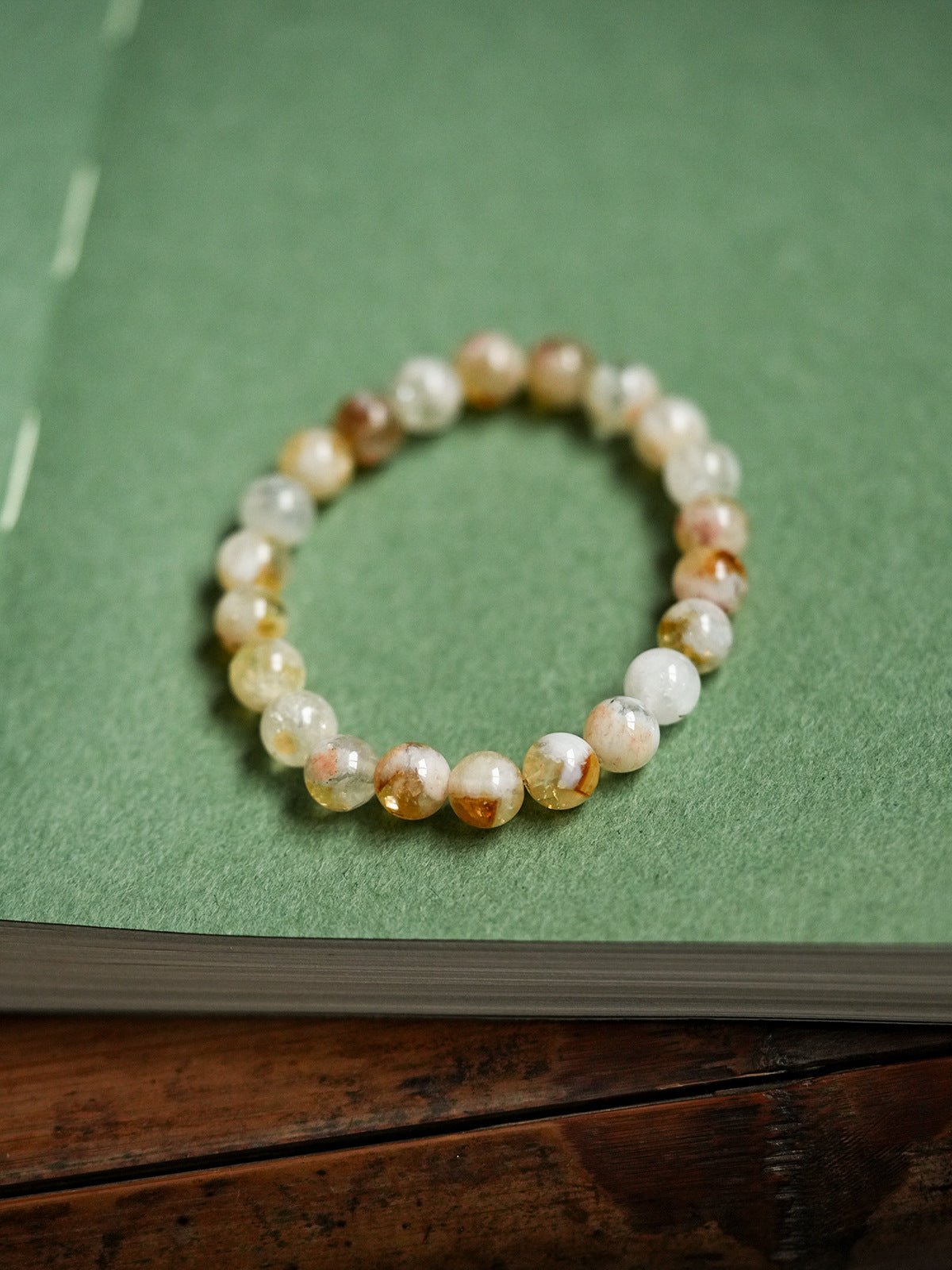 Golden Ray Topaz Beaded Bracele - Lunaire Jewelry