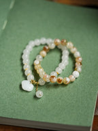 Golden Ray Topaz Beaded Bracele - Lunaire Jewelry