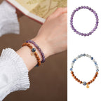Intuition & Clarity Amethyst & Azurite Bracelet Set - Lunaire Jewelry