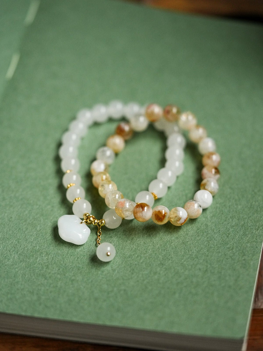 Luminous White Chalcedony Charm Bracelet - Lunaire Jewelry