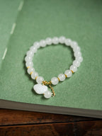Luminous White Chalcedony Charm Bracelet - Lunaire Jewelry