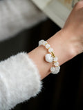 Luminous White Chalcedony Charm Bracelet - Lunaire Jewelry