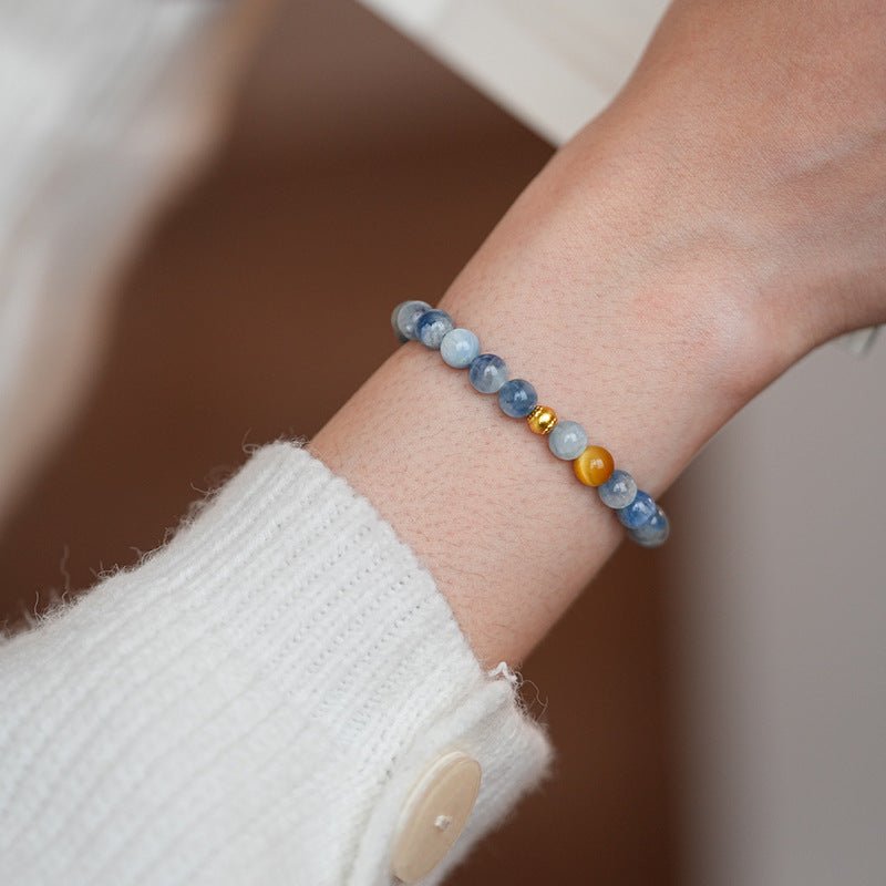 Misty Blue Chalcedony Crystal Bracelet - Lunaire Jewelry