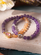 Mystic Amethyst & Golden Crystal Bracelet - Lunaire Jewelry