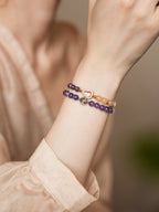 Mystic Amethyst & Golden Crystal Bracelet - Lunaire Jewelry
