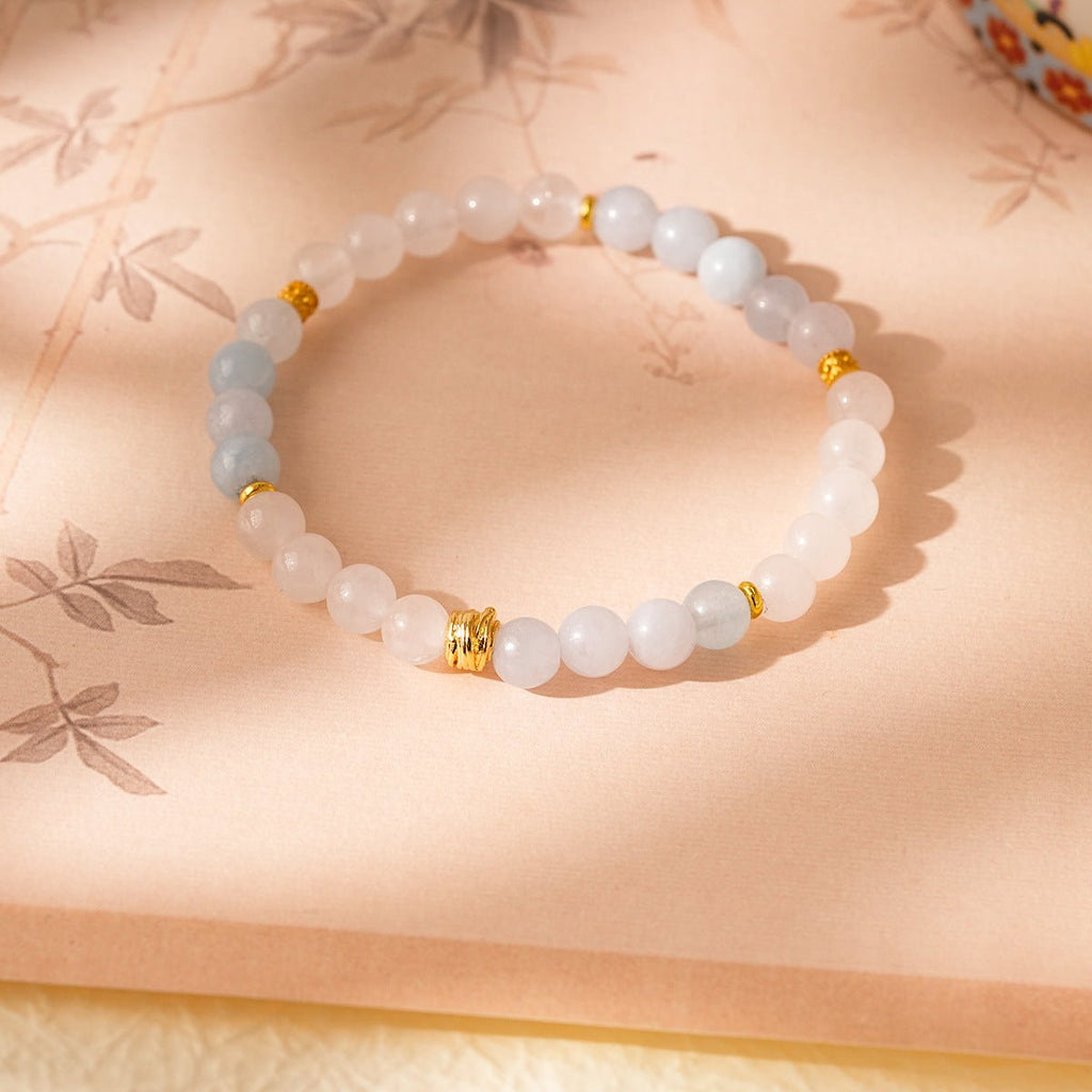 Natural Stone & Gold Prosperity Gourd Bracelet Set - Lunaire Jewelry