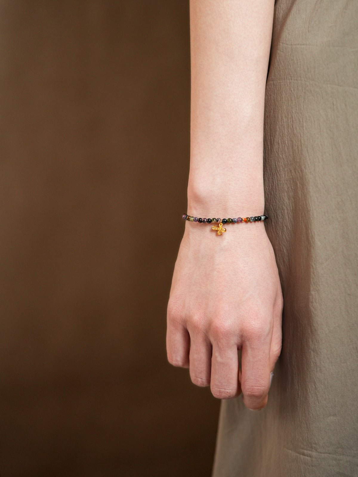 Nature’s Palette Tourmaline & Malachite Crystal Bracelet Set - Lunaire Jewelry