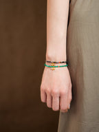 Nature’s Palette Tourmaline & Malachite Crystal Bracelet Set - Lunaire Jewelry