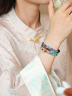 Ocean & Earth Aquamarine & Chalcedony Bracelet Set - Lunaire Jewelry