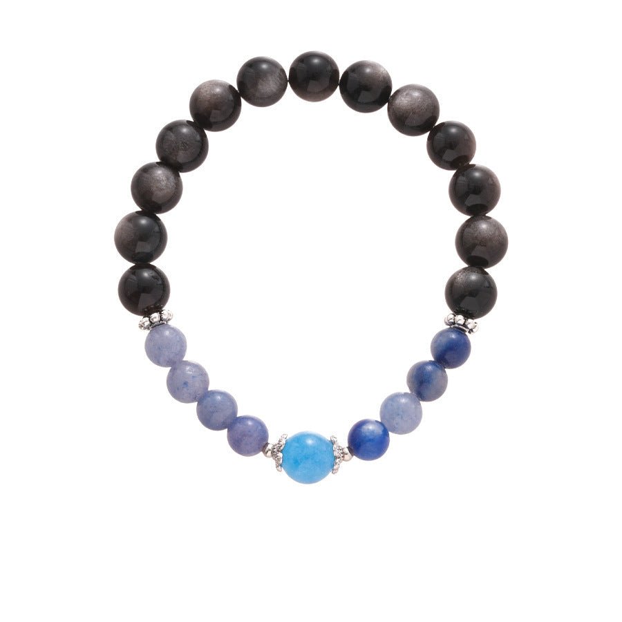 Ocean & Earth Aquamarine & Chalcedony Bracelet Set - Lunaire Jewelry