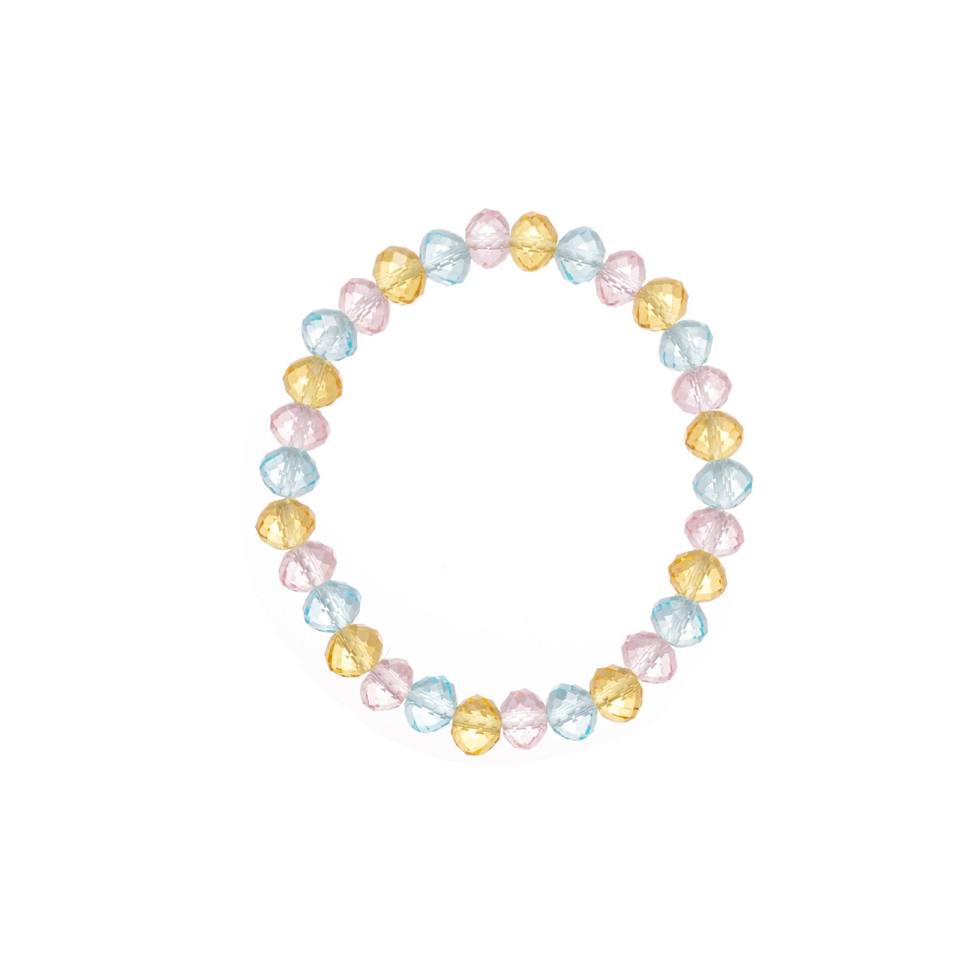 Pastel Harmony Natural Stone & Glass Crystal Bracelet Set - Lunaire Jewelry