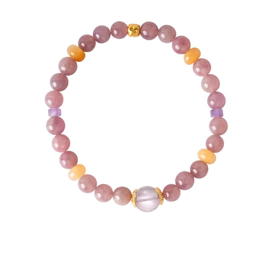Pastel Harmony Natural Stone & Glass Crystal Bracelet Set - Lunaire Jewelry