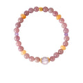 Pastel Harmony Natural Stone & Glass Crystal Bracelet Set - Lunaire Jewelry