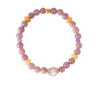 Pastel Harmony Natural Stone & Glass Crystal Bracelet Set - Lunaire Jewelry