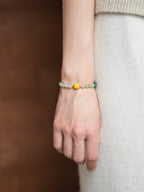 Serene Harmony Malachite, Jade & Aquamarine Crystal Bracelet Set - Lunaire Jewelry