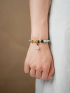 Serene Lotus Chalcedony & Amethyst Bracelet Set - Lunaire Jewelry