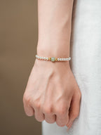 Serene Pearl & Cinnabar Bracelet Set with Jade Charm - Lunaire Jewelry