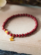 Serene Pearl & Cinnabar Bracelet Set with Jade Charm - Lunaire Jewelry