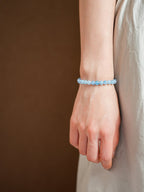 Serene Tide Aquamarine & Clear Crystal Bracelet Set - Lunaire Jewelry