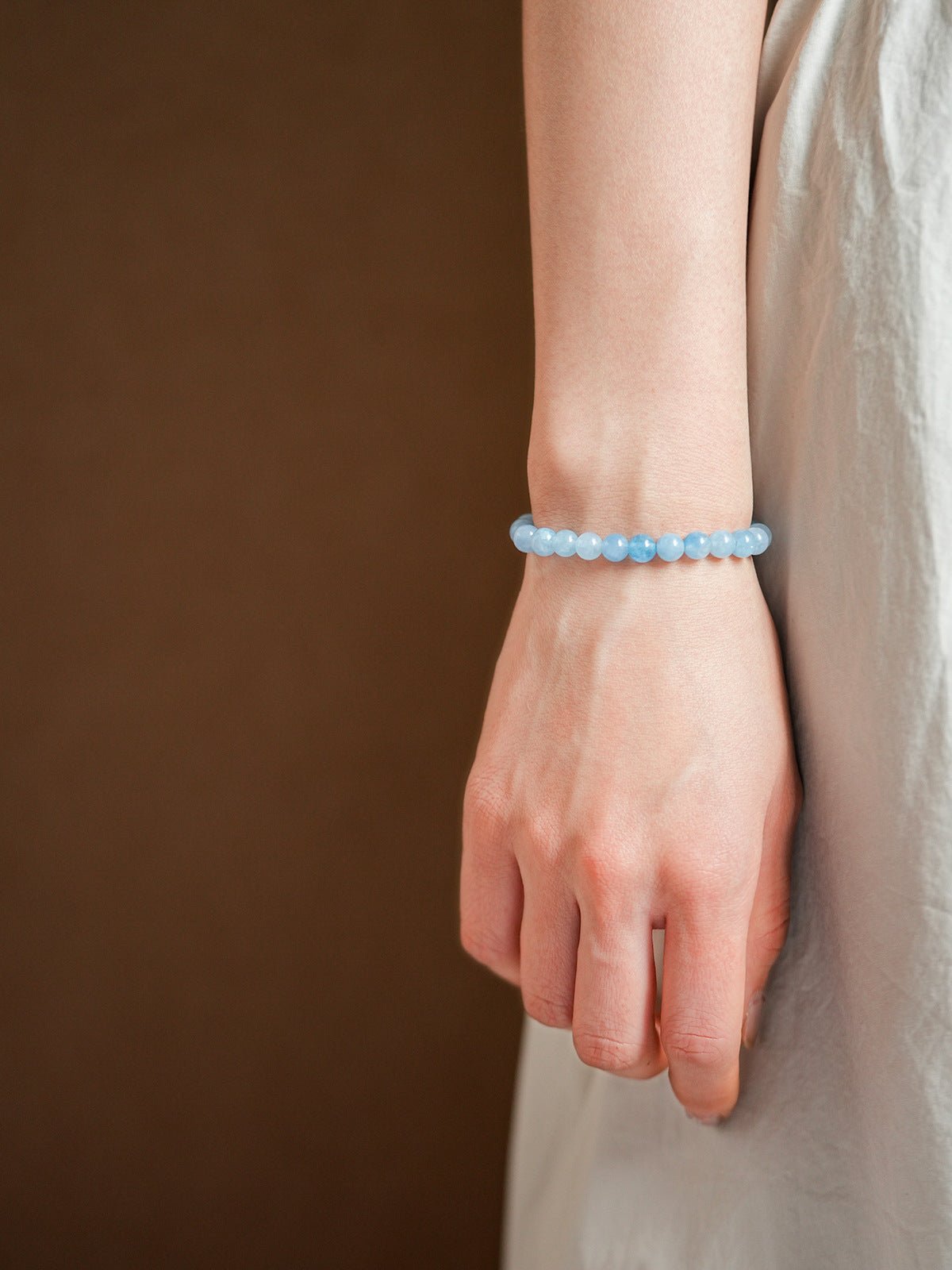 Serene Tide Aquamarine & Clear Crystal Bracelet Set - Lunaire Jewelry