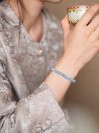 Serene Tide Aquamarine & Clear Crystal Bracelet Set - Lunaire Jewelry